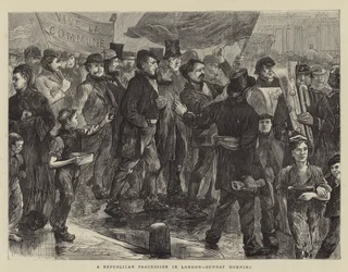 Eine republikanische Prozession in London, Sonntagmorgen